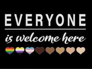 Everyone is welcome here graphic